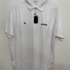 Vivint Polo Short Sleeve Shirt White INFS Golf Mens Size L Official New NWT